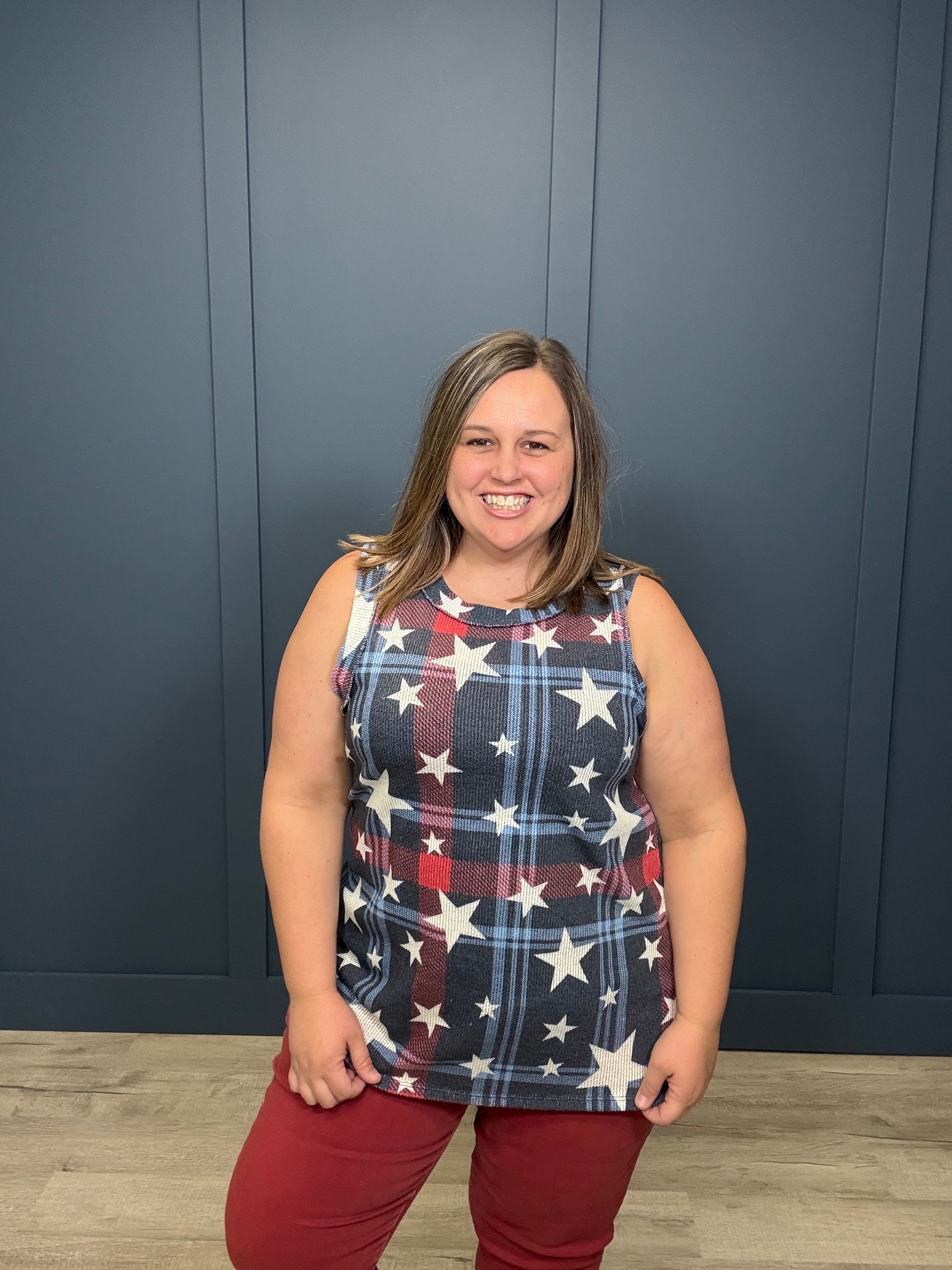 Plaid Stars Tank Top { product_type }}