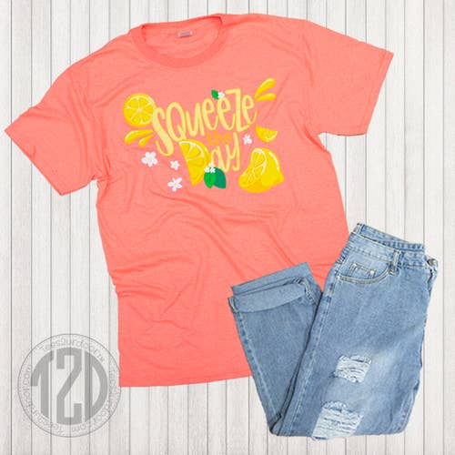Squeeze the Day Graphic Tee - Sugar Stitch-Three Birdies Boutique, Women's Fashion Boutique Located in Kearney, MO