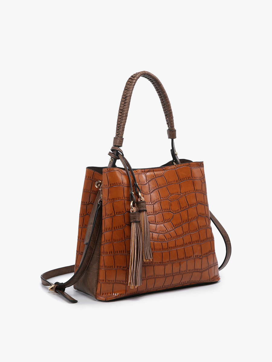 Olivia Crocodile Hobo: Black { product_type }}