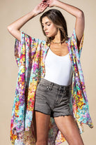 Wild Petal Viscose Kimono: Wildflower-Urbanista-Three Birdies Boutique, Women's Fashion Boutique Located in Kearney, MO