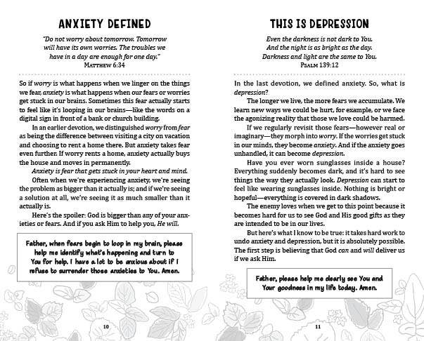 Devotions & Prayers Managing Anxiety & Depression -teen girl { product_type }}