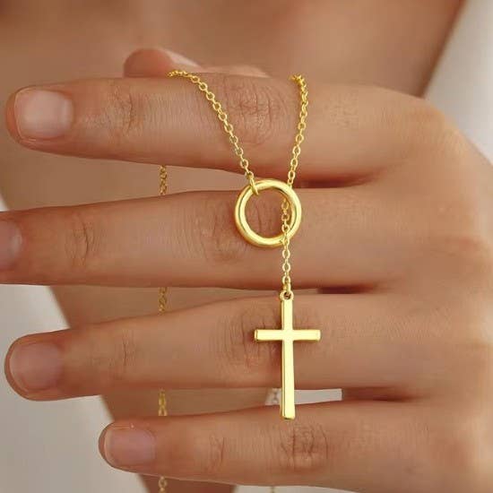 Gold Layered Cross Necklace { product_type }}
