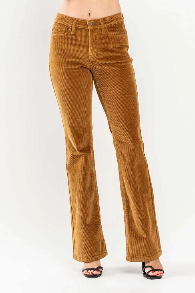 Judy Blue Camel Corduroy Bootcut-Denim-Judy Blue-Three Birdies Boutique, Women's Fashion Boutique Located in Kearney, MO