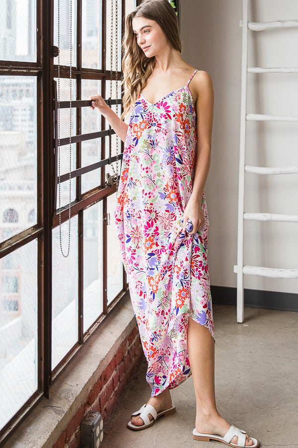 Multi Floral Maxi Dress-Dresses-Heimish-Three Birdies Boutique, Women's Fashion Boutique Located in Kearney, MO