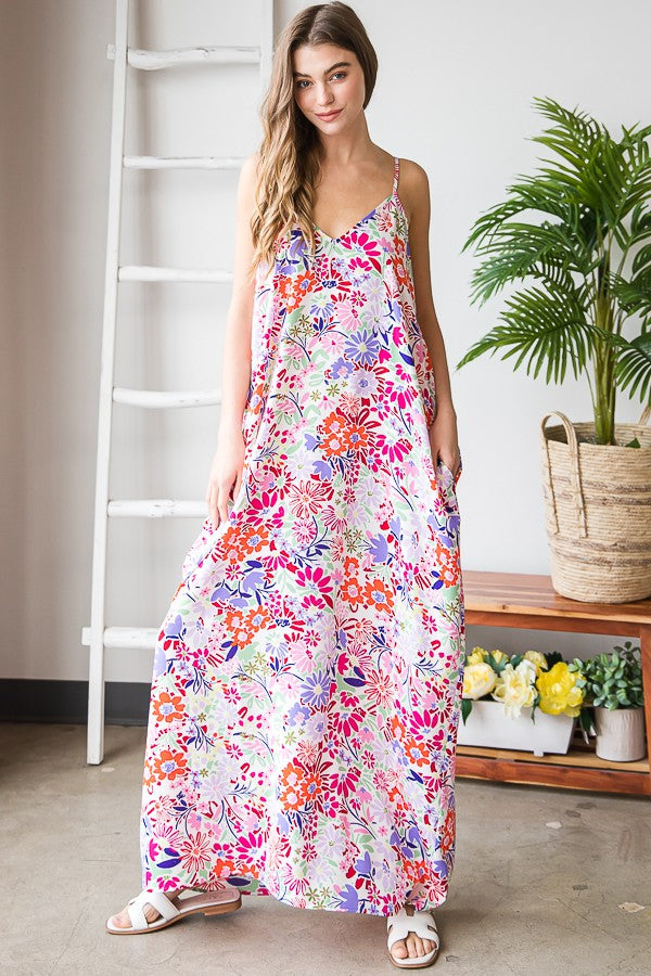 Multi Floral Maxi Dress-Dresses-Heimish-Three Birdies Boutique, Women's Fashion Boutique Located in Kearney, MO