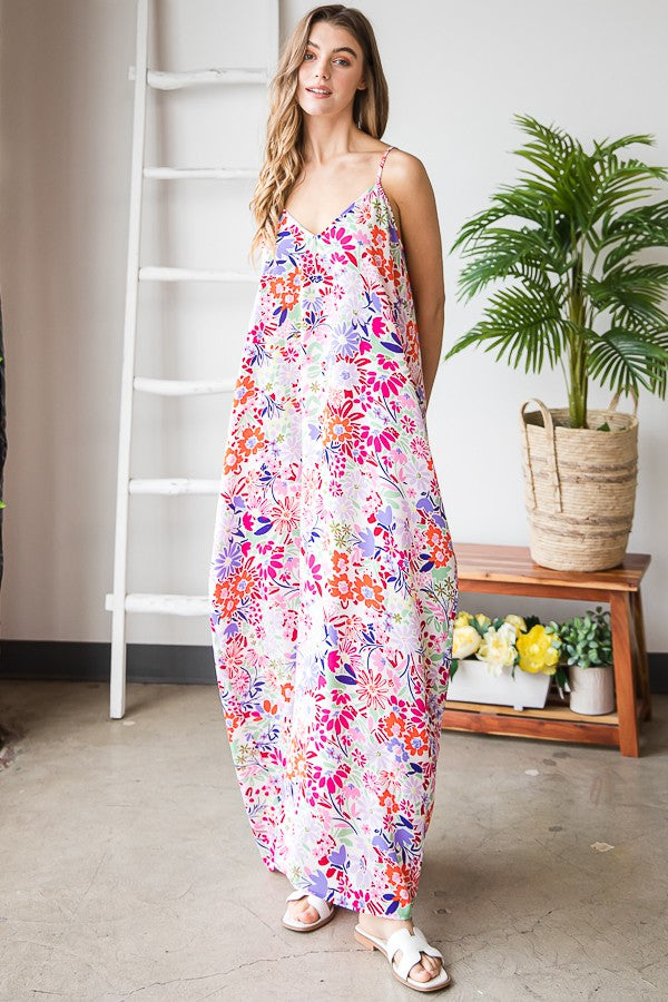 Multi Floral Maxi Dress-Dresses-Heimish-Three Birdies Boutique, Women's Fashion Boutique Located in Kearney, MO