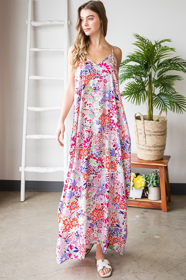 Multi Floral Maxi Dress-Dresses-Heimish-Three Birdies Boutique, Women's Fashion Boutique Located in Kearney, MO