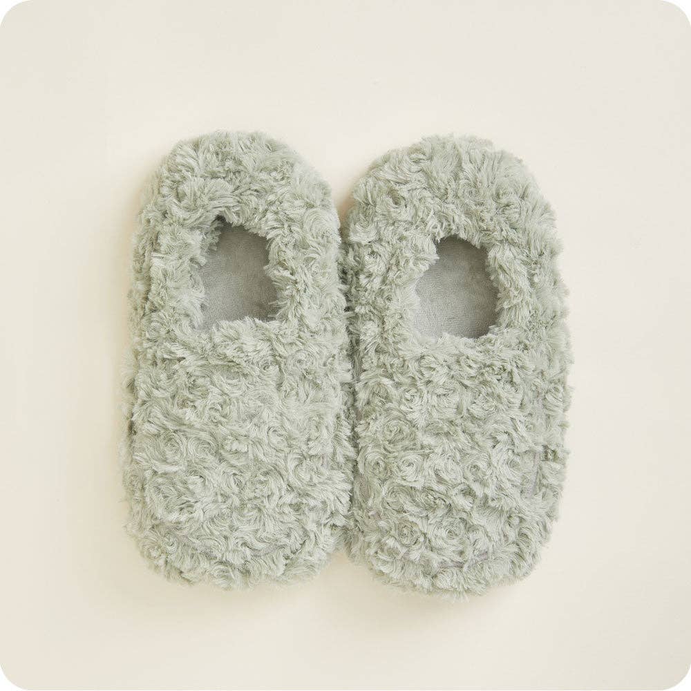 Curly Sage Green Warmies Slippers { product_type }}