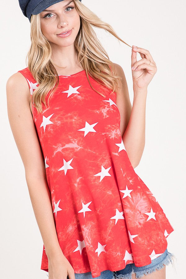 Tie Dye & Stars Oh My Top-Shirts & Tops-Heimish-Three Birdies Boutique, Women's Fashion Boutique Located in Kearney, MO