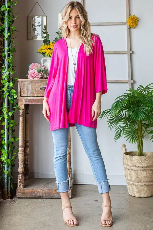 Bell Sleeve Open Cardigan-Kimono-Heimish-Three Birdies Boutique, Women's Fashion Boutique Located in Kearney, MO