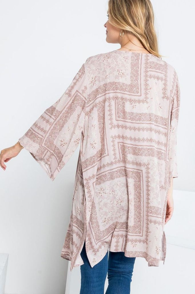 Rose Paisley Print Kimono-Kimonos-P & Rose-Three Birdies Boutique, Women's Fashion Boutique Located in Kearney, MO