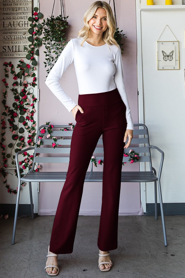 Flare Pants with Waist Band – Three Birdies Boutique