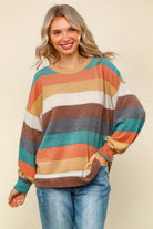 Stripe Print Hacci Knit Top { product_type }}