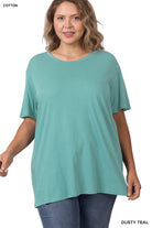Cotton Boyfriend Round Neck Tee { product_type }}