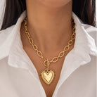 Spiked Heart Chunky Chain Toggle Necklace { product_type }}