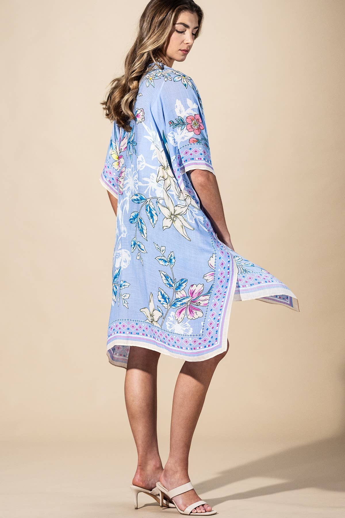 Blue Drift Viscose Kimono: PERIWINKLE-Urbanista-Three Birdies Boutique, Women's Fashion Boutique Located in Kearney, MO