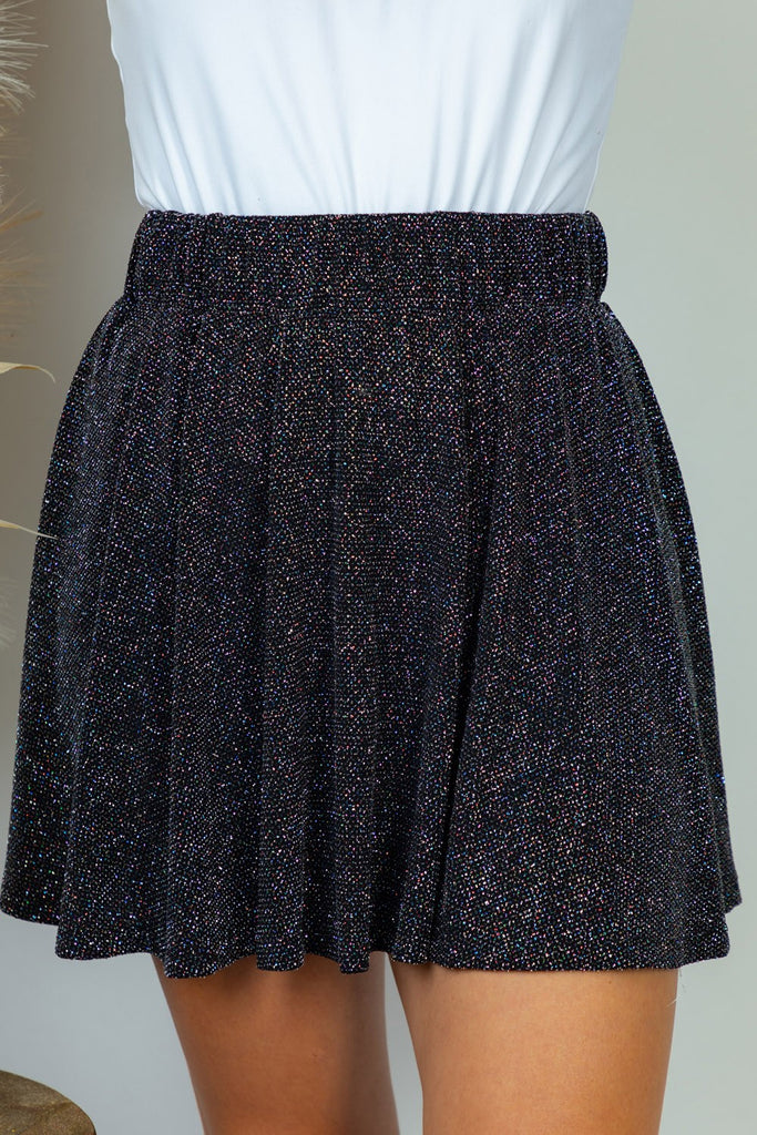 High Waisted Metallic Knit Skirt-Top-White Birch-Three Birdies Boutique, Women's Fashion Boutique Located in Kearney, MO