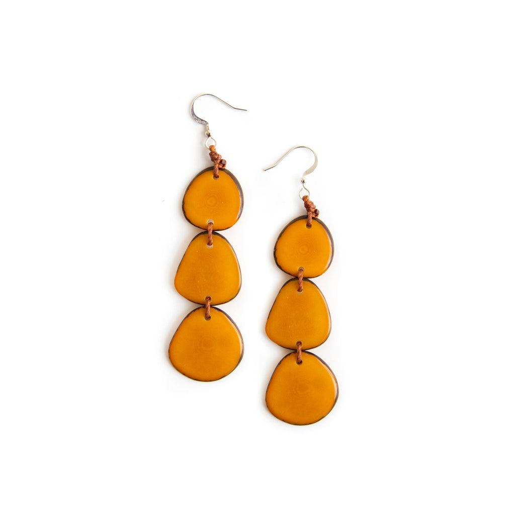 Bali Earrings: Mustard Yellow-Organic Tagua Jewelry-Three Birdies Boutique, Women's Fashion Boutique Located in Kearney, MO