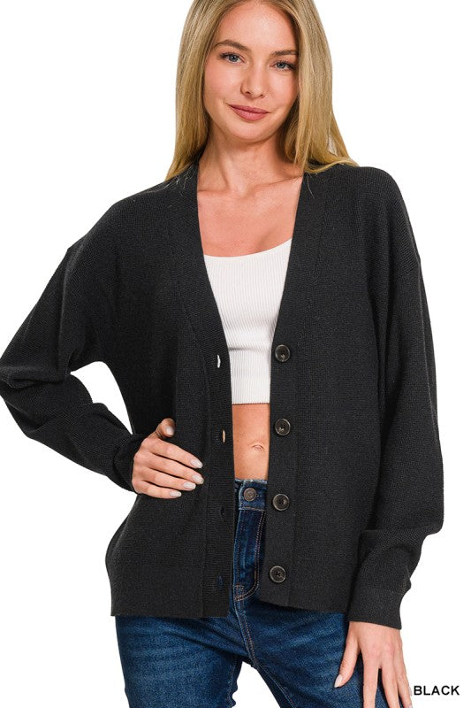 The Essential Button Front Cardigan-Cardigan-Zenana-Three Birdies Boutique, Women's Fashion Boutique Located in Kearney, MO