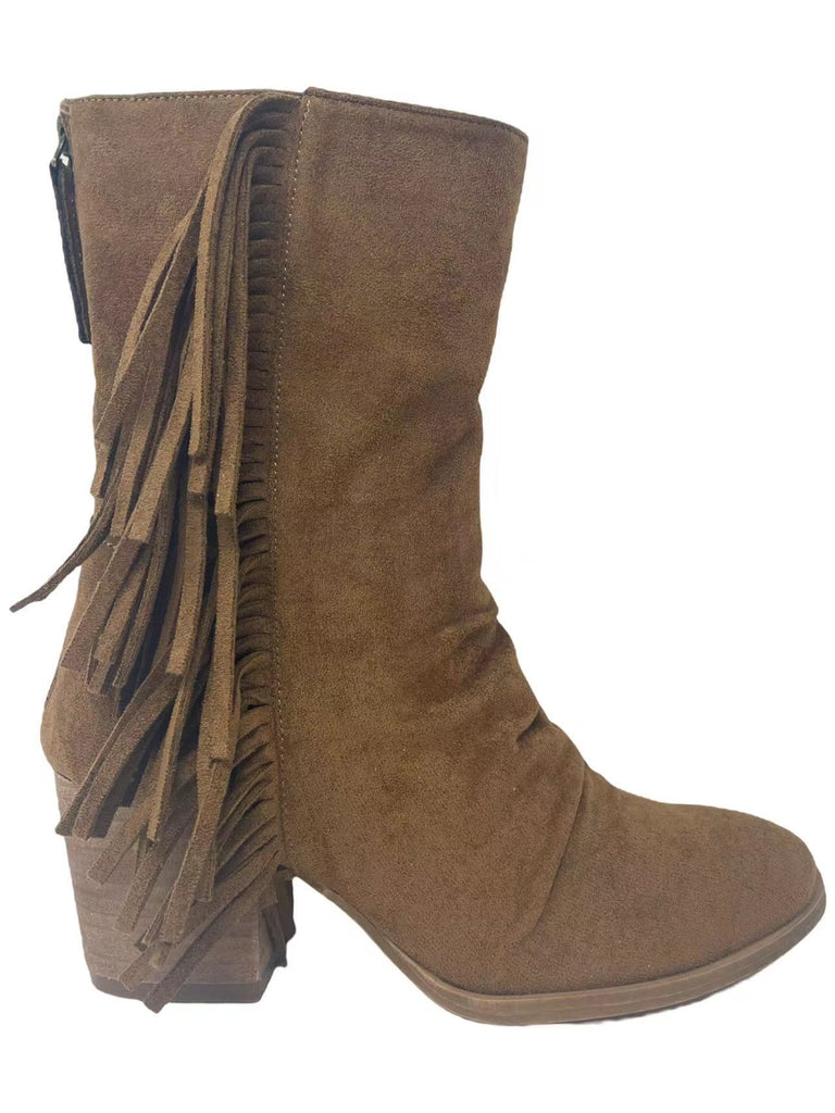 Fringe Bootie-Shoes-Very G-Three Birdies Boutique, Women's Fashion Boutique Located in Kearney, MO