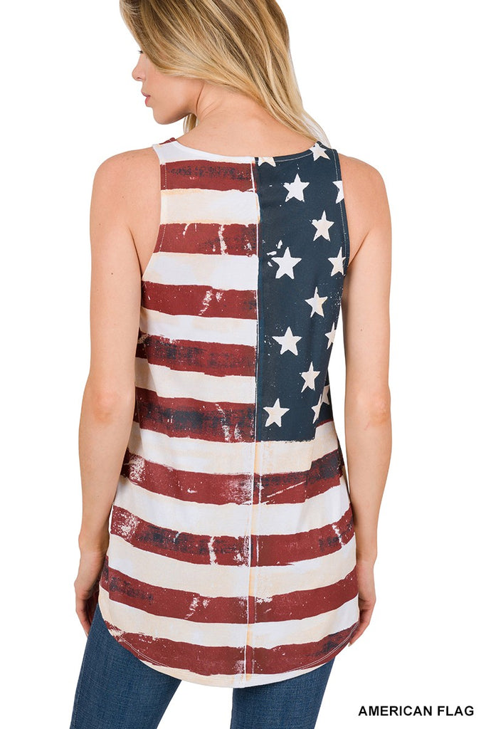 American Flag Tank Top-Shirts & Tops-Zenana-Three Birdies Boutique, Women's Fashion Boutique Located in Kearney, MO