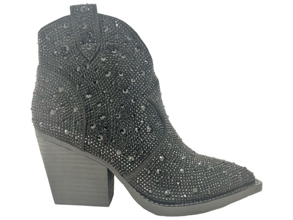 Austin Sparkly Black Bootie-Shoes-Very G-Three Birdies Boutique, Women's Fashion Boutique Located in Kearney, MO