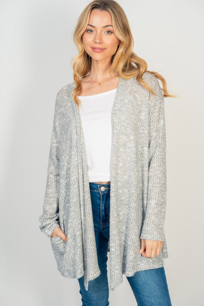 Confetti Knit Long Sleeve Cardigan-Cardigan-White Birch-Three Birdies Boutique, Women's Fashion Boutique Located in Kearney, MO