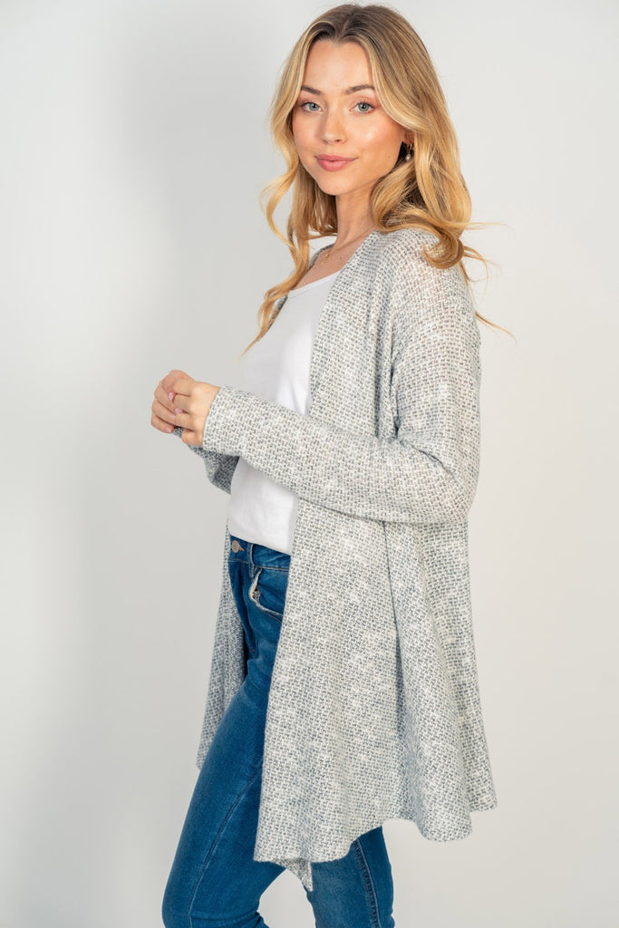 Confetti Knit Long Sleeve Cardigan-Cardigan-White Birch-Three Birdies Boutique, Women's Fashion Boutique Located in Kearney, MO