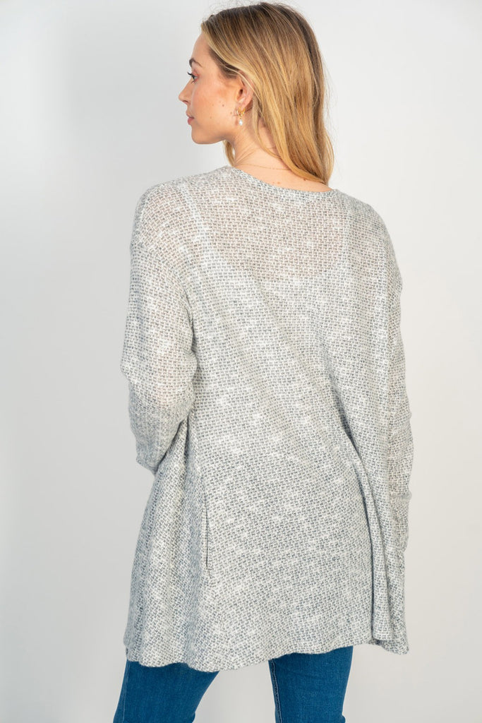 Confetti Knit Long Sleeve Cardigan-Cardigan-White Birch-Three Birdies Boutique, Women's Fashion Boutique Located in Kearney, MO
