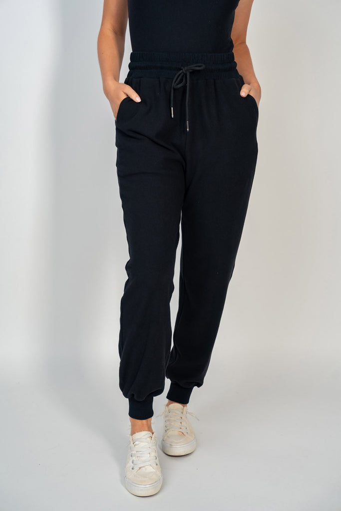 High Waisted Draw String Joggers-Joggers-White Birch-Three Birdies Boutique, Women's Fashion Boutique Located in Kearney, MO