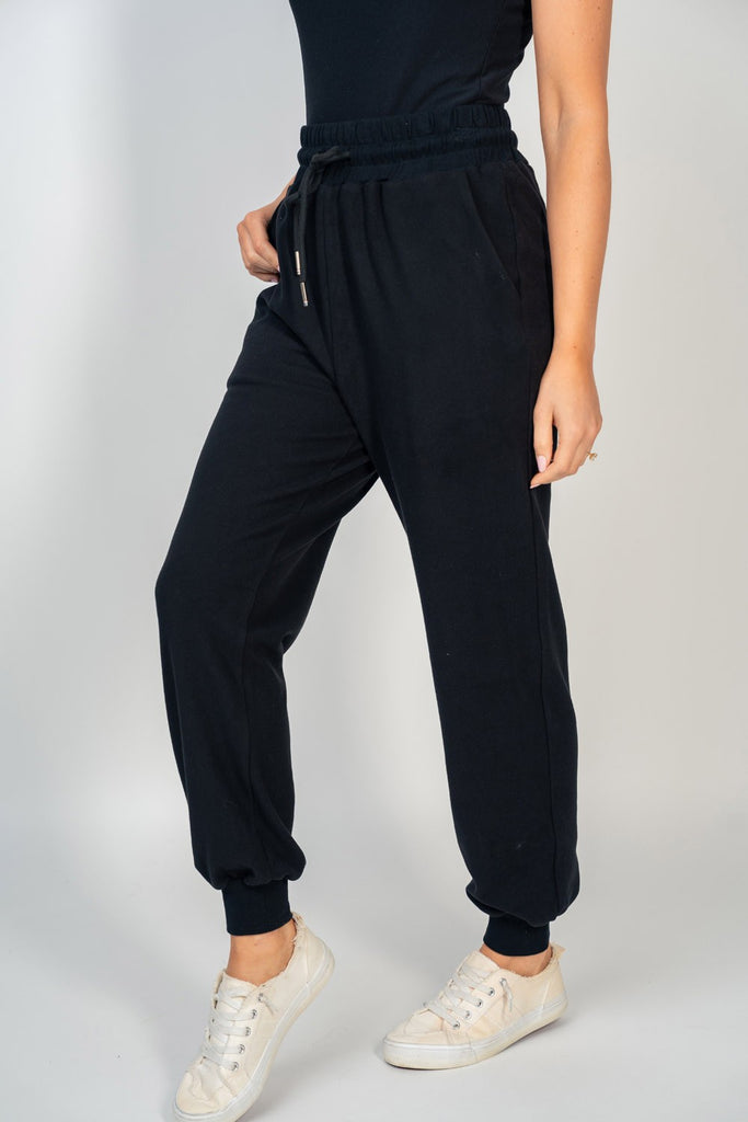 High Waisted Draw String Joggers-Joggers-White Birch-Three Birdies Boutique, Women's Fashion Boutique Located in Kearney, MO