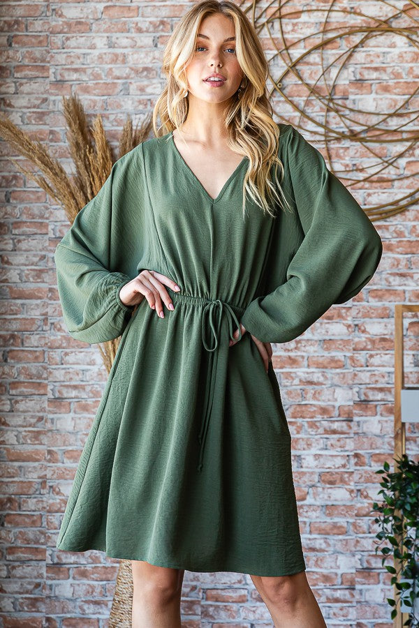 Dolman Puff Sleeve Mini Dress-Dresses-Heimish-Three Birdies Boutique, Women's Fashion Boutique Located in Kearney, MO