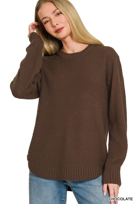 Everyday Basic Sweater-Sweaters-Zenana-Three Birdies Boutique, Women's Fashion Boutique Located in Kearney, MO