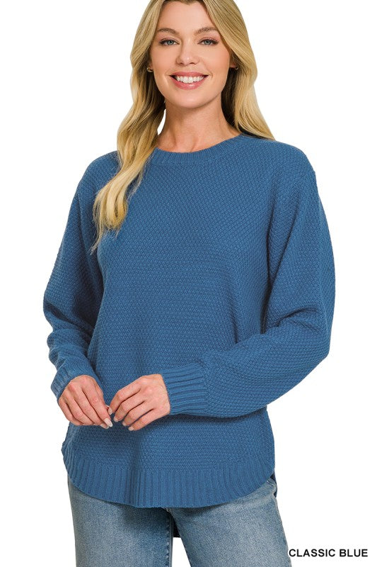 Everyday Basic Sweater-Sweaters-Zenana-Three Birdies Boutique, Women's Fashion Boutique Located in Kearney, MO