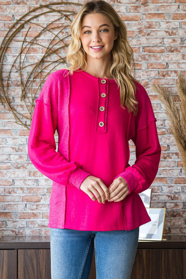 Solid Reverse Contrast Top-Top-Heimish-Three Birdies Boutique, Women's Fashion Boutique Located in Kearney, MO