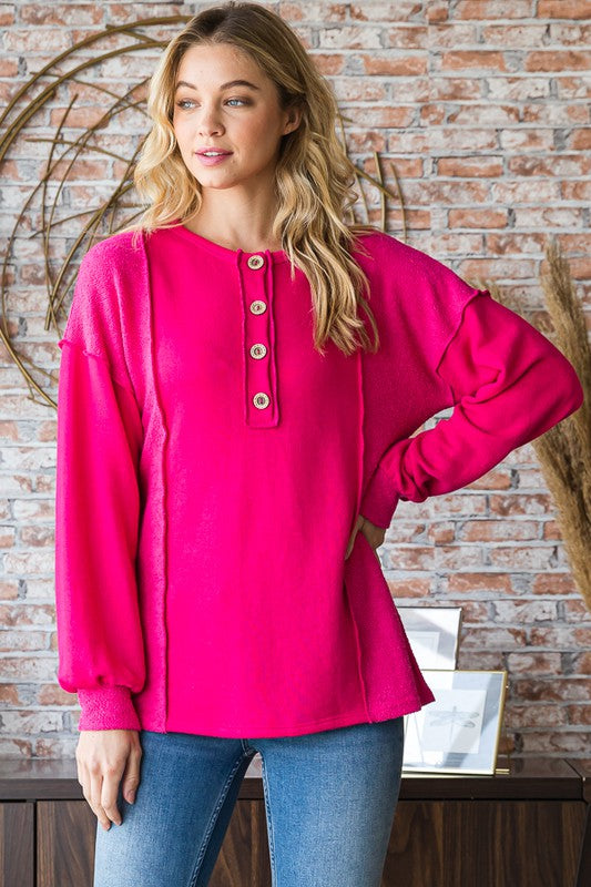 Solid Reverse Contrast Top-Top-Heimish-Three Birdies Boutique, Women's Fashion Boutique Located in Kearney, MO