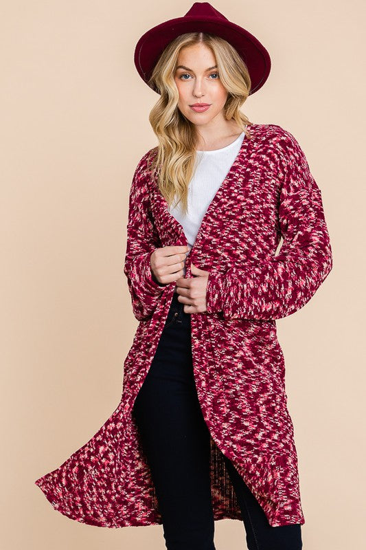 Multi-Magenta Open Cardigan-Cardigan-Heimish-Three Birdies Boutique, Women's Fashion Boutique Located in Kearney, MO