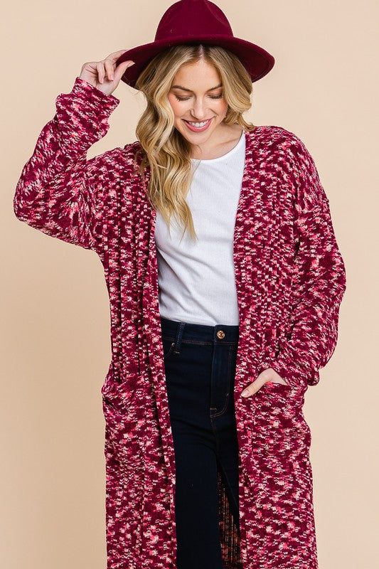 Multi-Magenta Open Cardigan-Cardigan-Heimish-Three Birdies Boutique, Women's Fashion Boutique Located in Kearney, MO