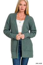 Waffle Open Cardigan Sweater { product_type }}
