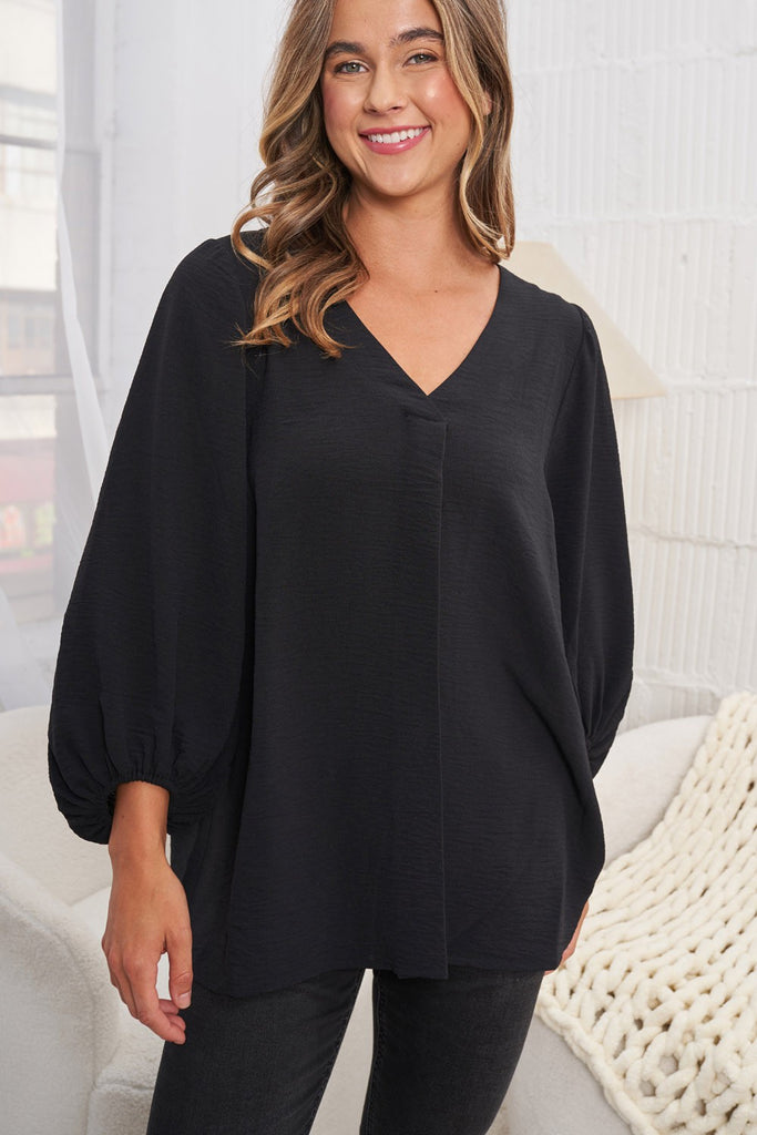 Flowy Solid Knit Long Sleeve Top-Top-White Birch-Three Birdies Boutique, Women's Fashion Boutique Located in Kearney, MO