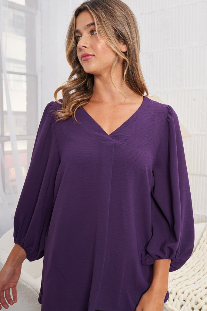 Flowy Solid Knit Long Sleeve Top-Top-White Birch-Three Birdies Boutique, Women's Fashion Boutique Located in Kearney, MO