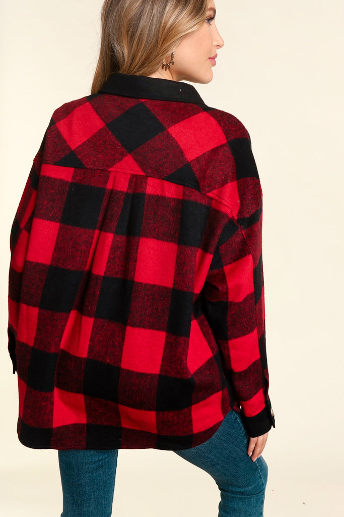 Buffalo Plaid Shacket-Outerwear-Haptics-Three Birdies Boutique, Women's Fashion Boutique Located in Kearney, MO