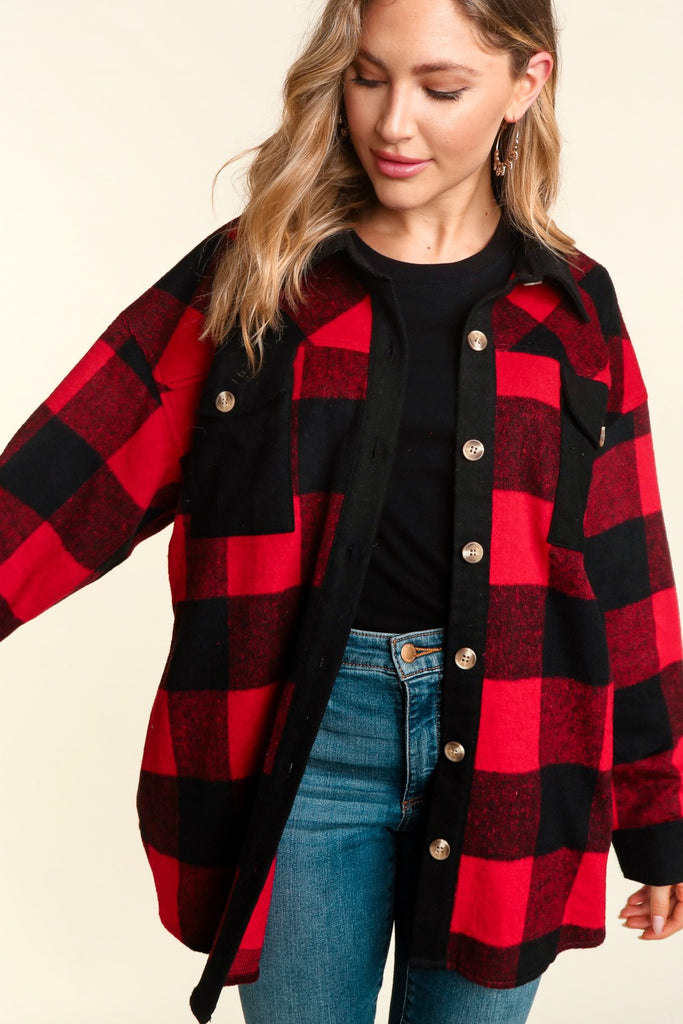 Buffalo Plaid Shacket-Outerwear-Haptics-Three Birdies Boutique, Women's Fashion Boutique Located in Kearney, MO