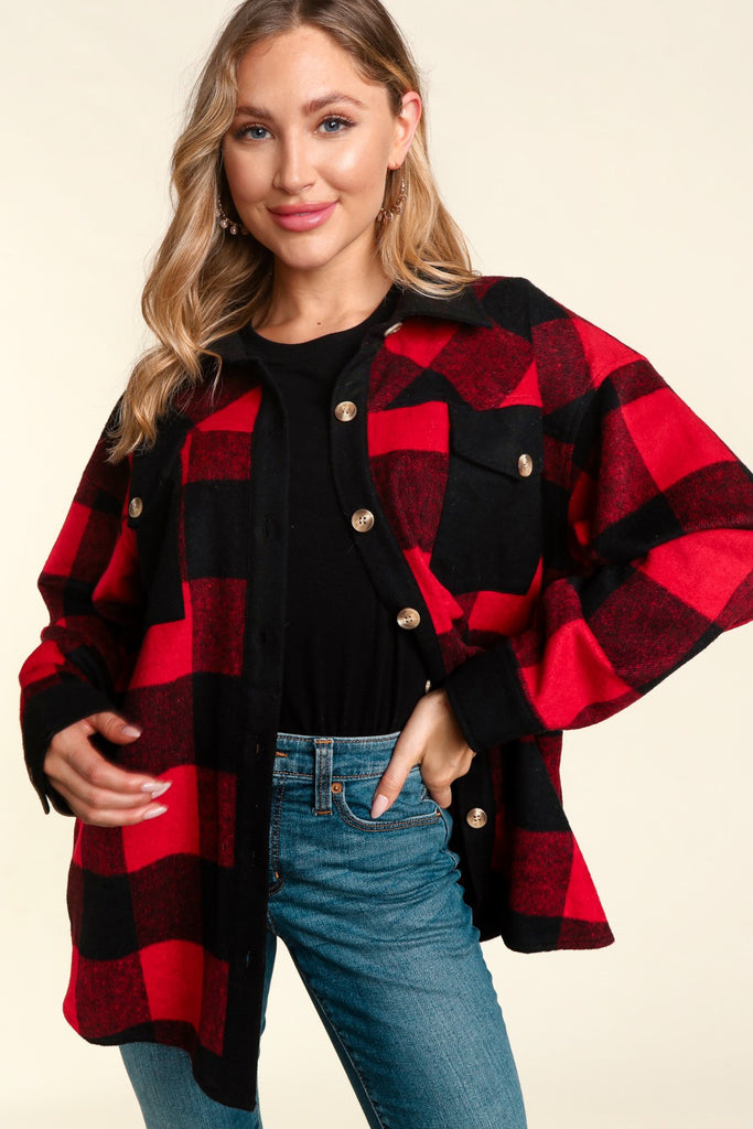 Buffalo Plaid Shacket-Outerwear-Haptics-Three Birdies Boutique, Women's Fashion Boutique Located in Kearney, MO