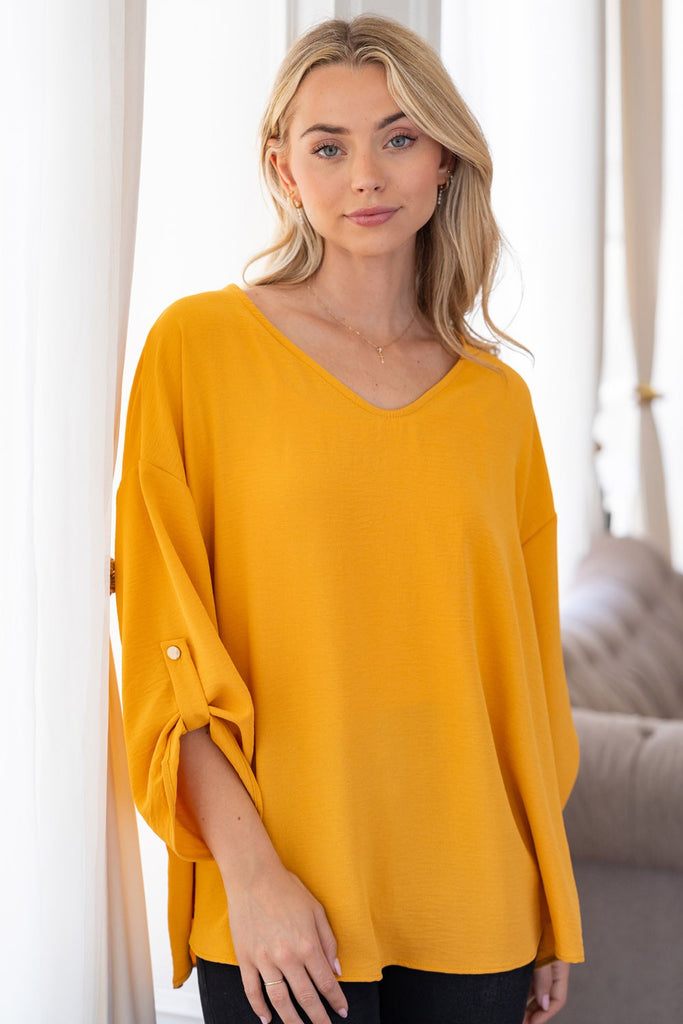 Alex's 3/4 length Sleeve Knit Top-Shirts & Tops-White Birch-Three Birdies Boutique, Women's Fashion Boutique Located in Kearney, MO