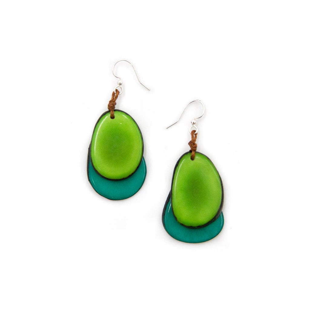 Fiesta Earrings: Olive-Organic Tagua Jewelry-Three Birdies Boutique, Women's Fashion Boutique Located in Kearney, MO
