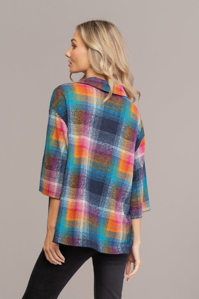Multi Color Plaid Top-Sweater-Sew In Love-Three Birdies Boutique, Women's Fashion Boutique Located in Kearney, MO