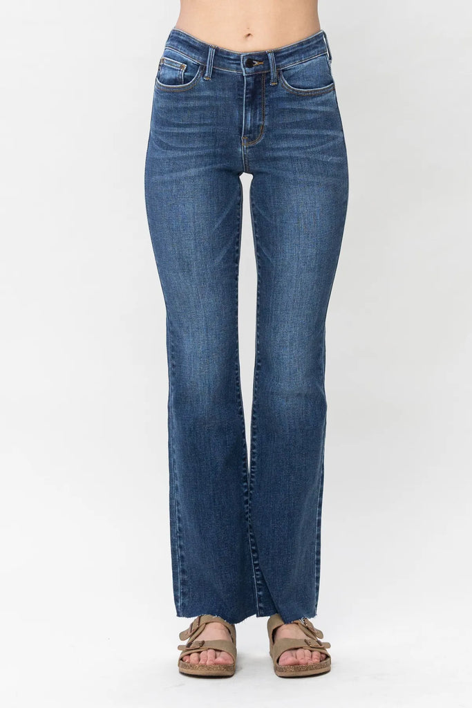 Judy Blue Contrast Wash Bootcut-Denim-Judy Blue-Three Birdies Boutique, Women's Fashion Boutique Located in Kearney, MO