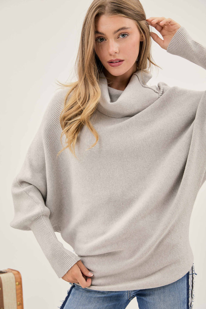 Batwing Long Sleeve Turtle Neck Sweater-Sweater-Davi&Dani-Three Birdies Boutique, Women's Fashion Boutique Located in Kearney, MO