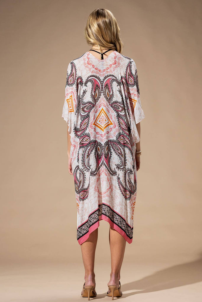 Pink Paisley Kimono-Urbanista-Three Birdies Boutique, Women's Fashion Boutique Located in Kearney, MO